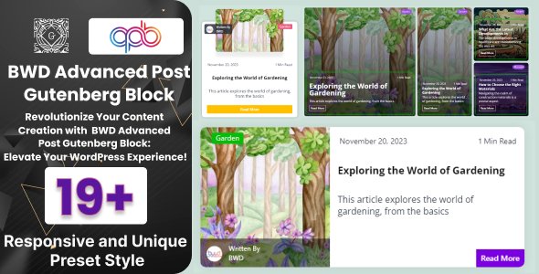 BWD Advanced Blog Post Block Plugin For Gutenberg 